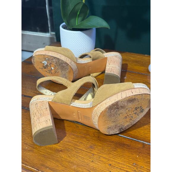Coach Valeann platform leather sandal size 38.5 - Picture 4 of 7